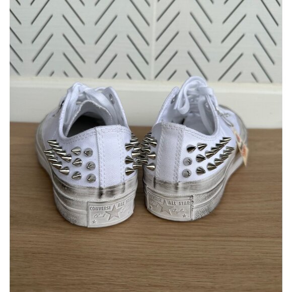 Rare Converse Chuck 70 Stud Low Edge 8.5 Women Shoes Sneakers White Punk A07208C - Picture 9 of 13